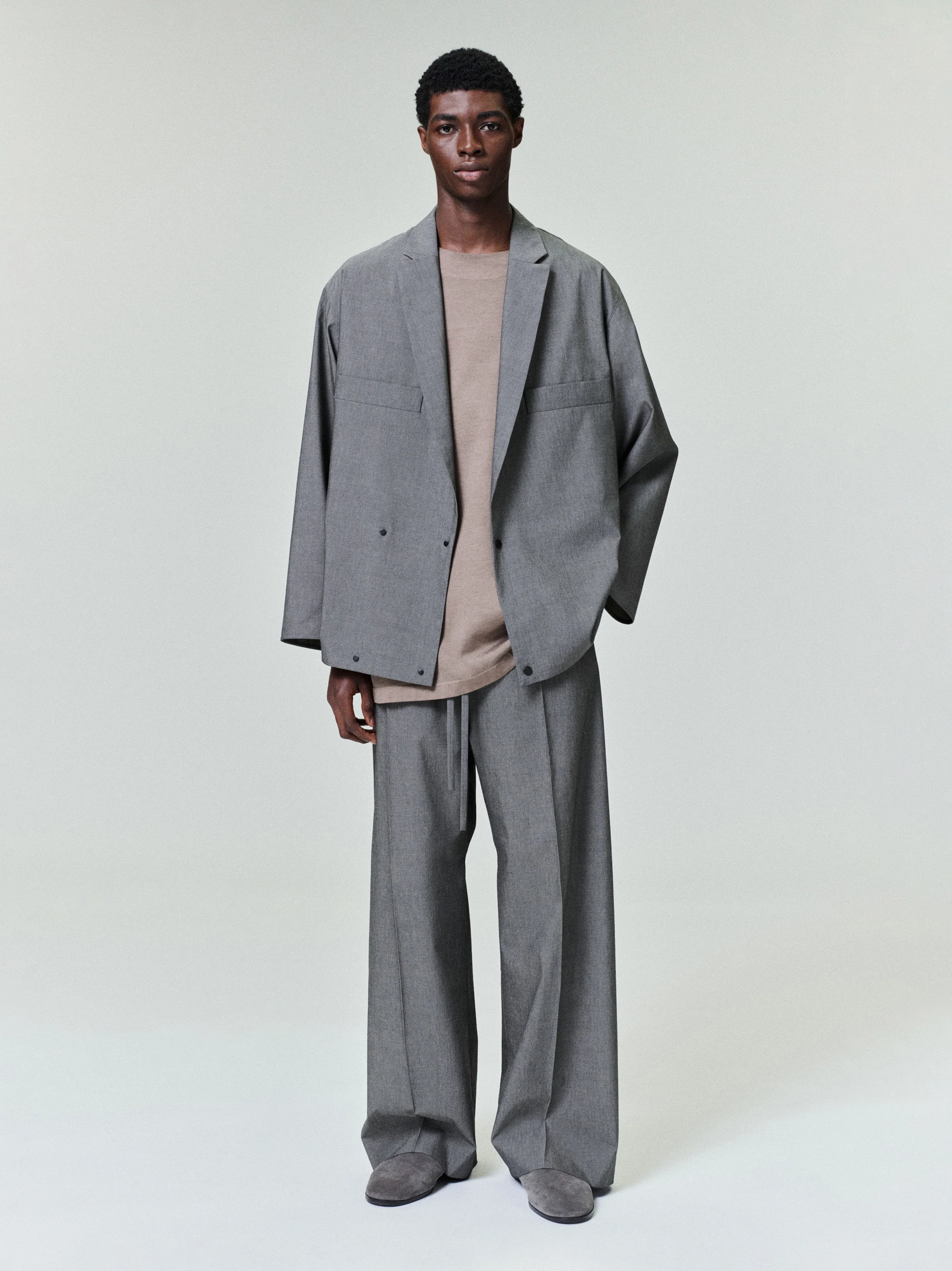 Cotton Wool Oxford Shirt Jacket