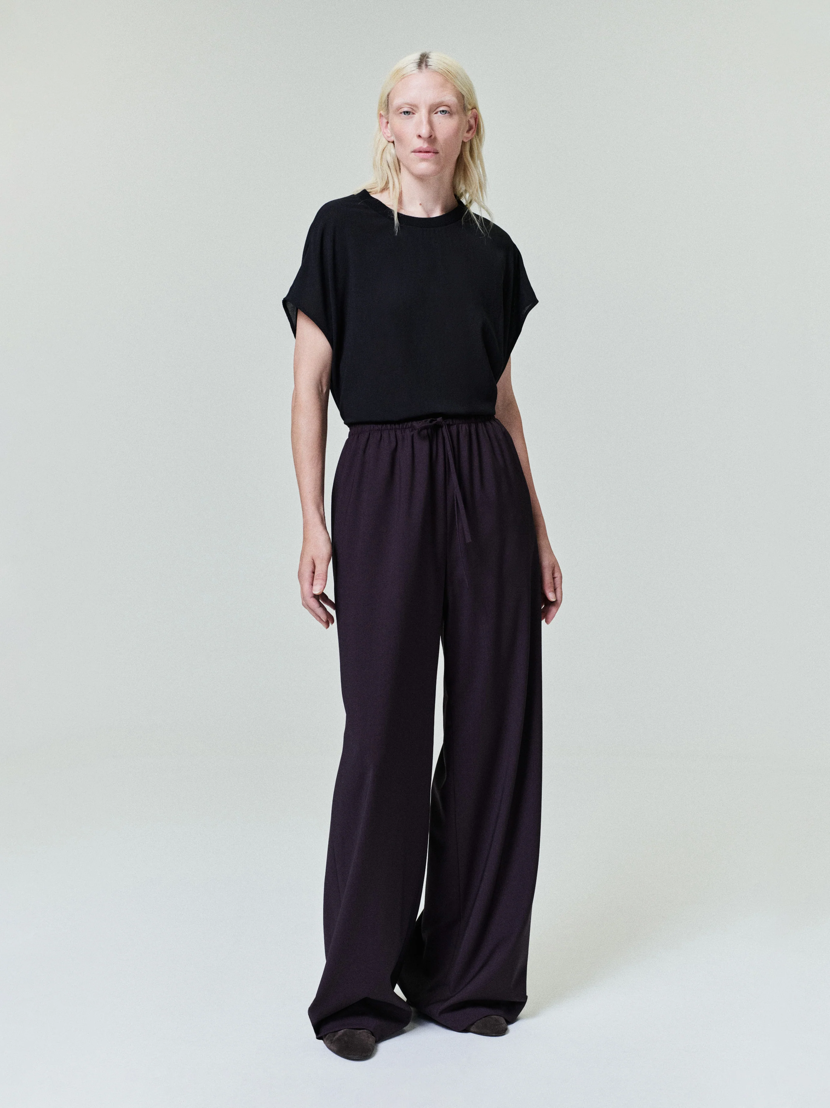 Womens Easy Care Wool Drawstring Pants