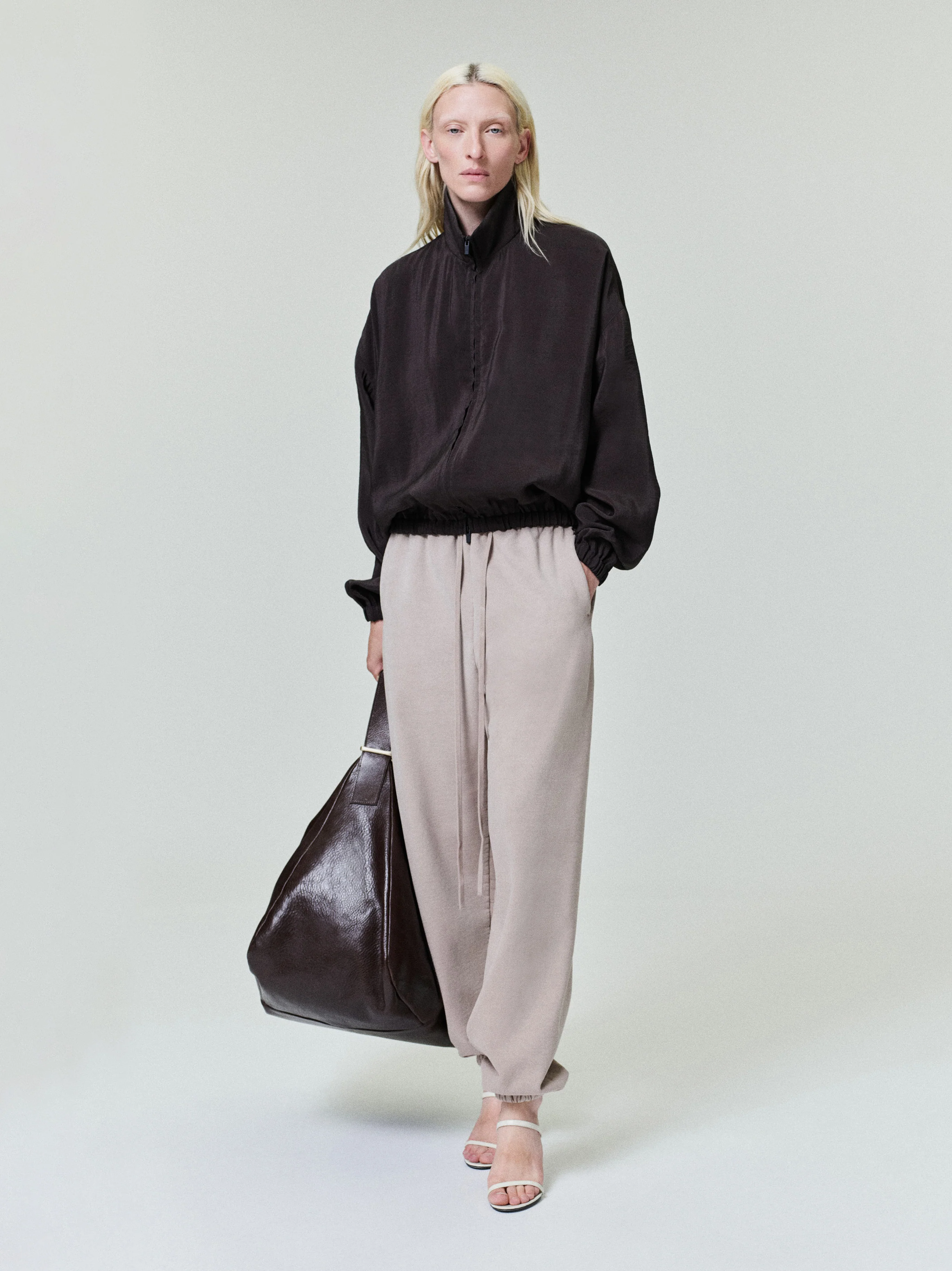 Womens Crinkle Viscose Track Jacket