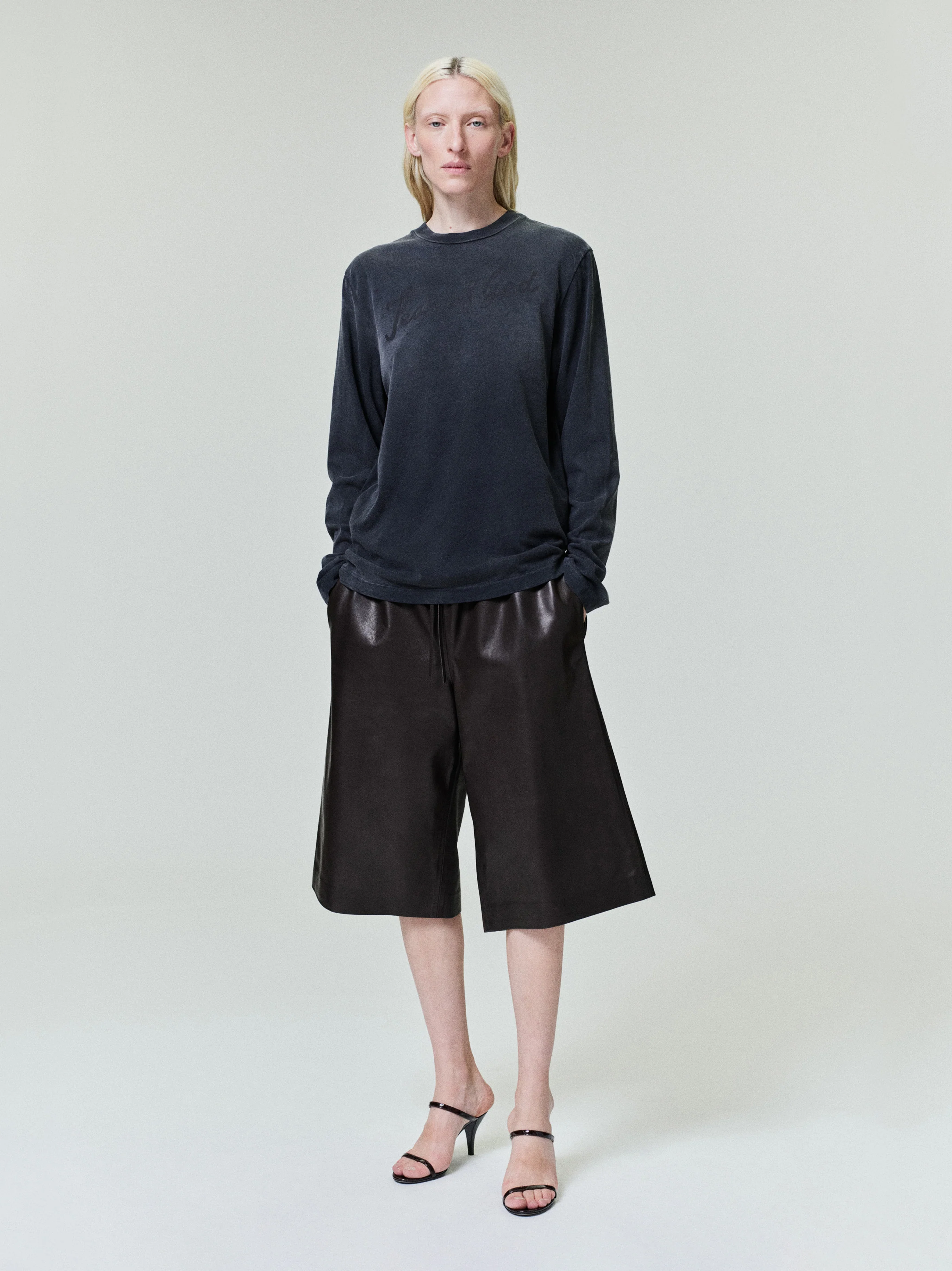 Womens Leather Drawstring Shorts