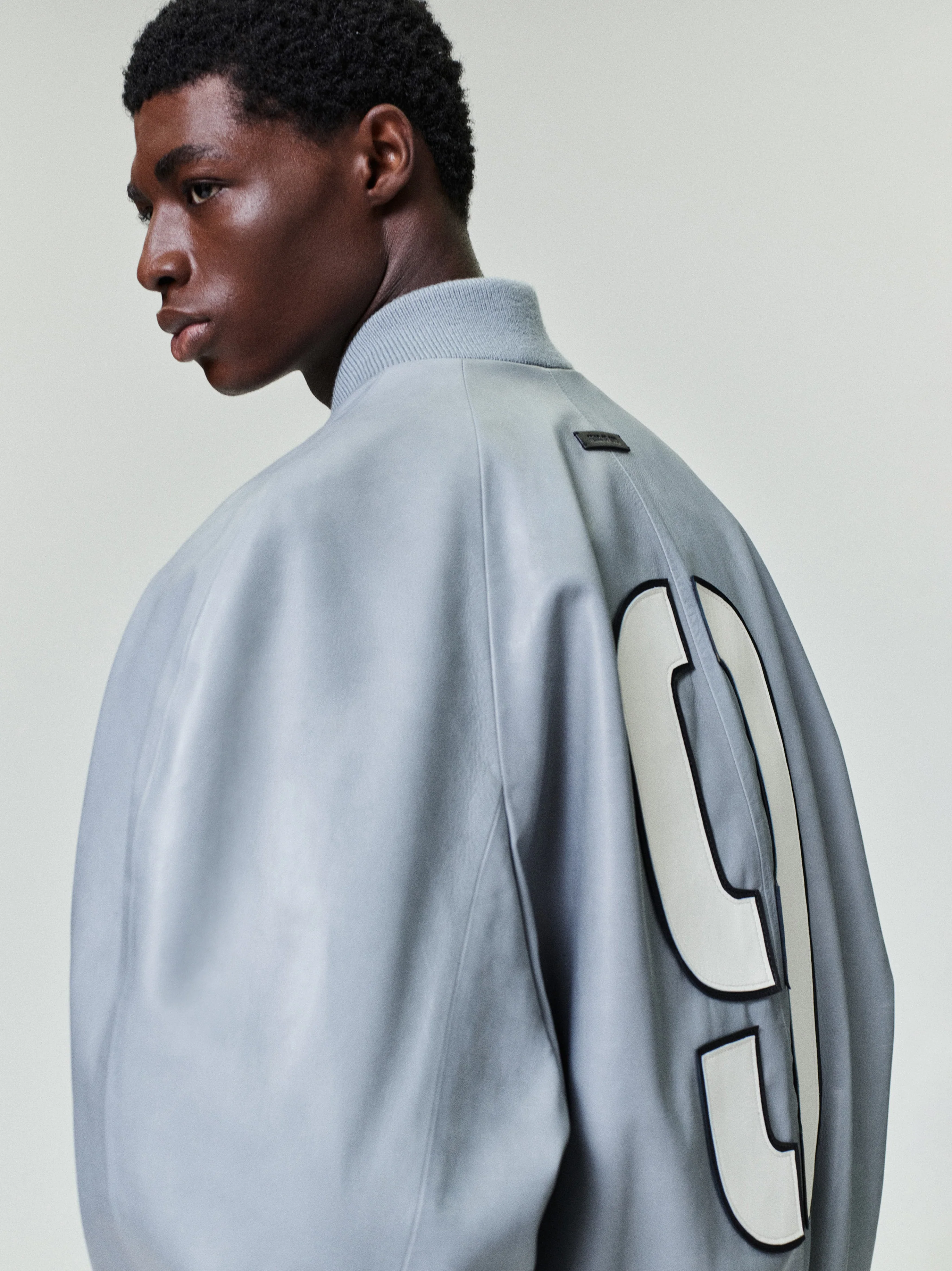 Leather 9 Raglan Bomber Jacket