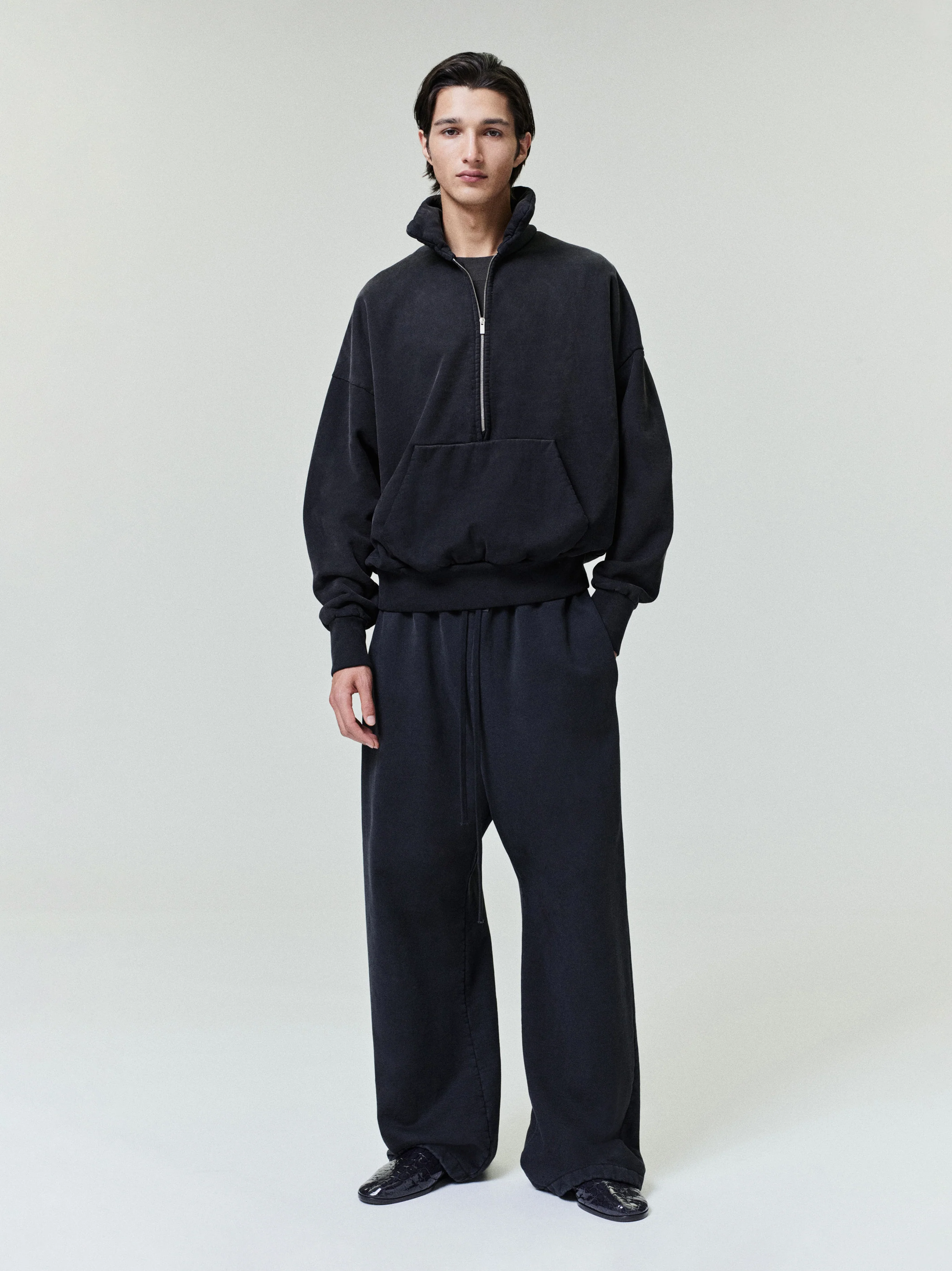Sunfaded Half Zip Polo Sweatshirt