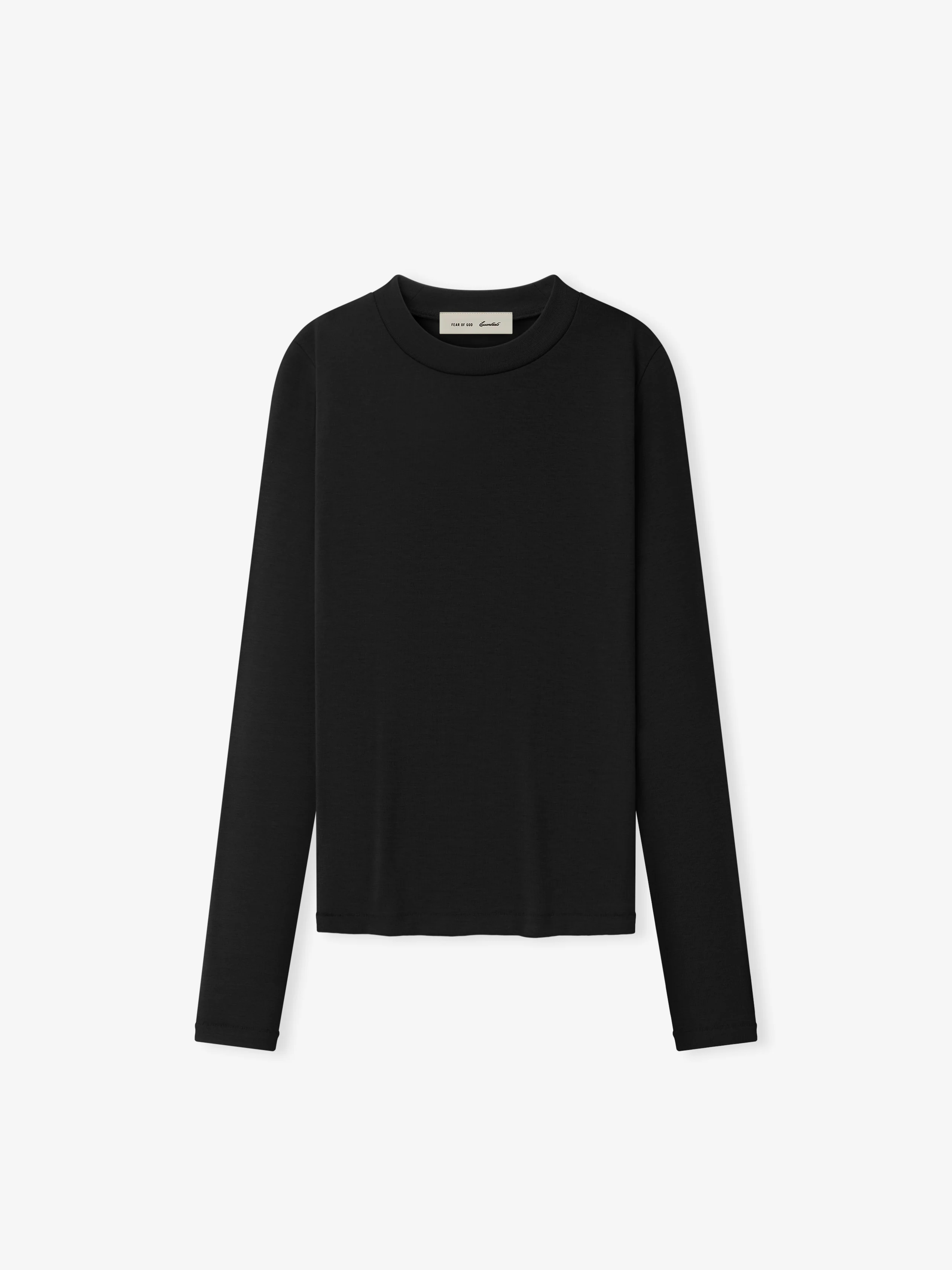 Womens Rib Fitted Long Sleeve Tee