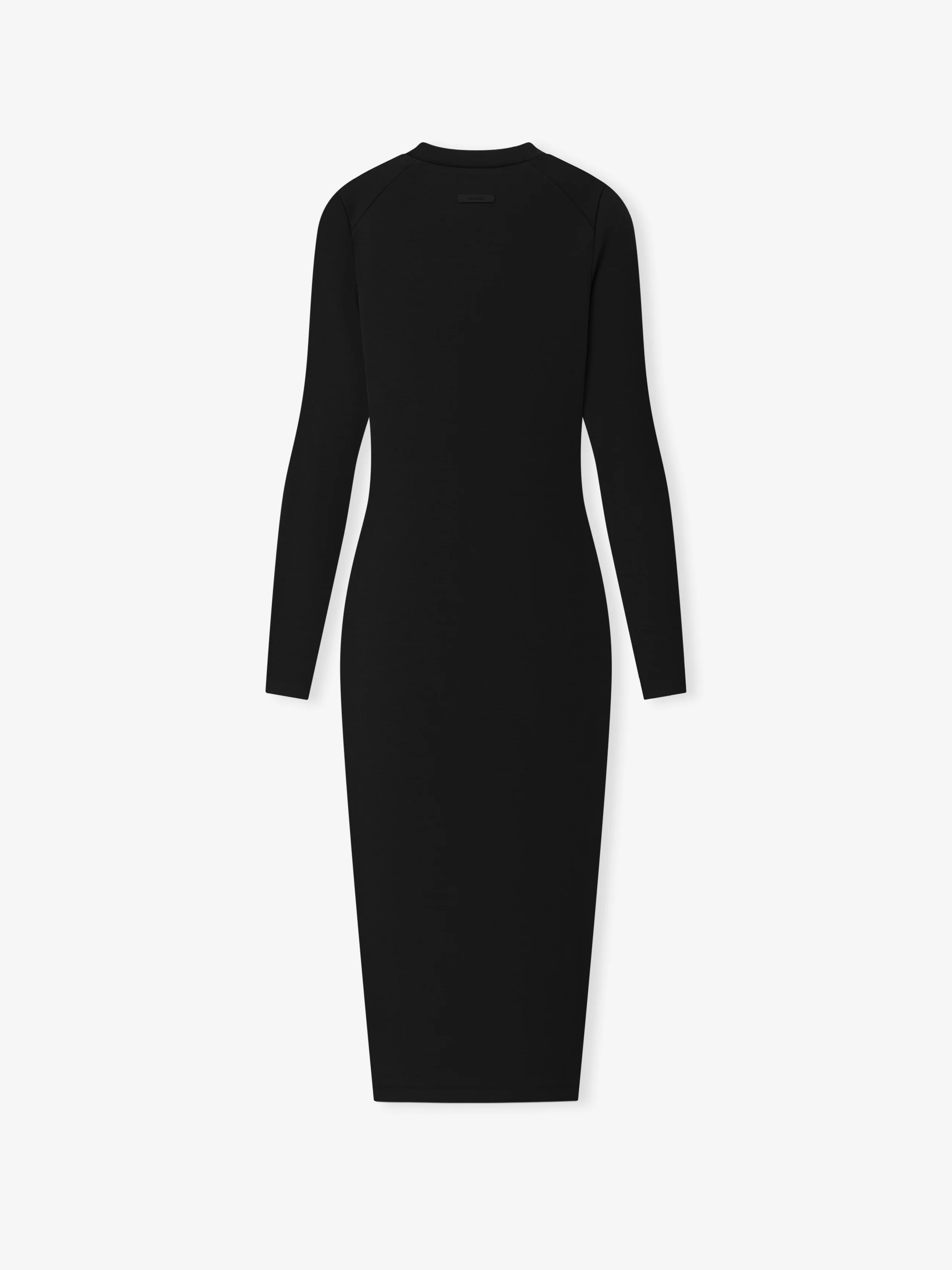 Womens Rib Knit Fitted Long Sleeve Dress - Image 2