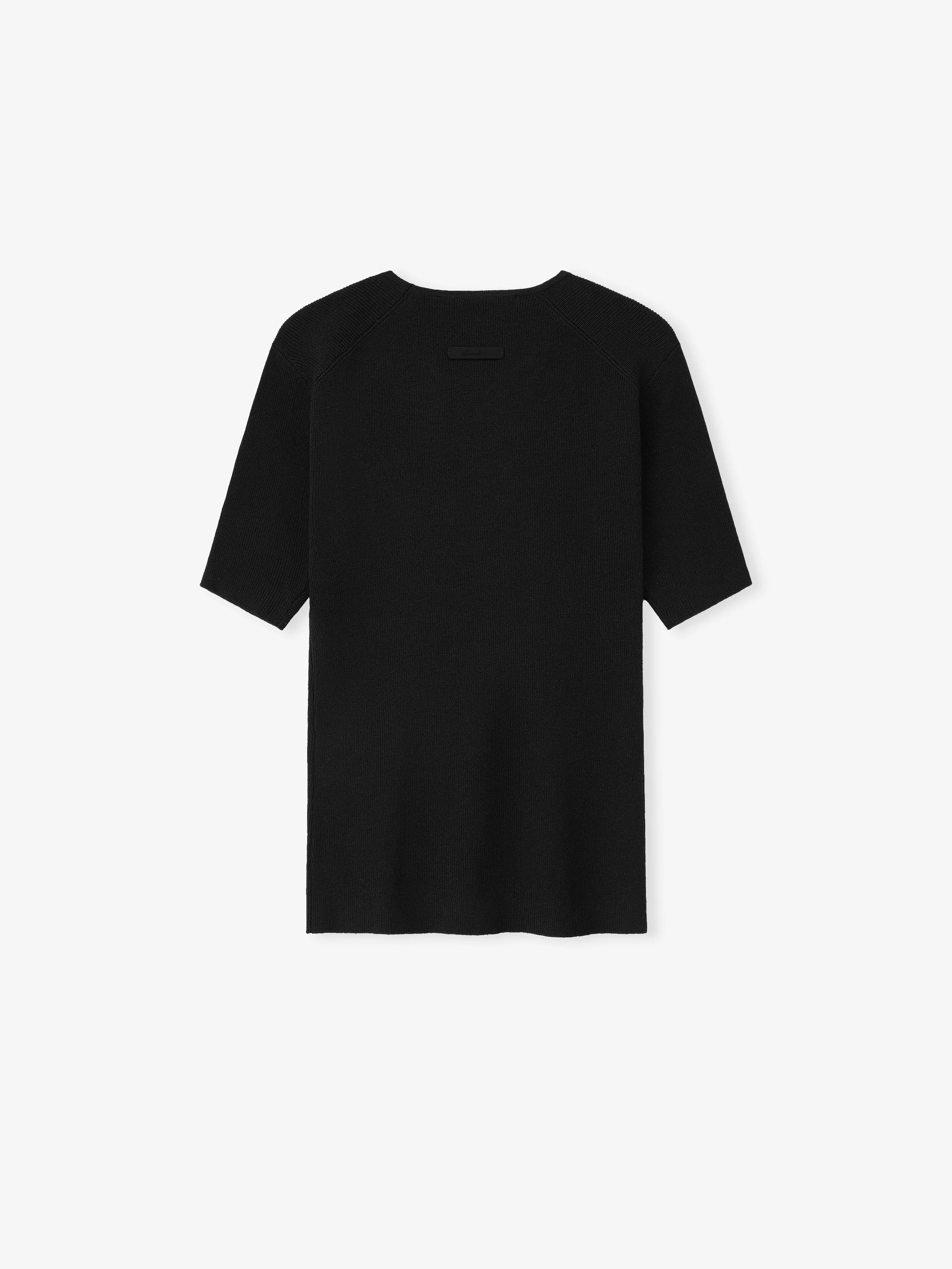 Womens Signature Rib Knit Fitted Short Sleeve Tee - Image 2