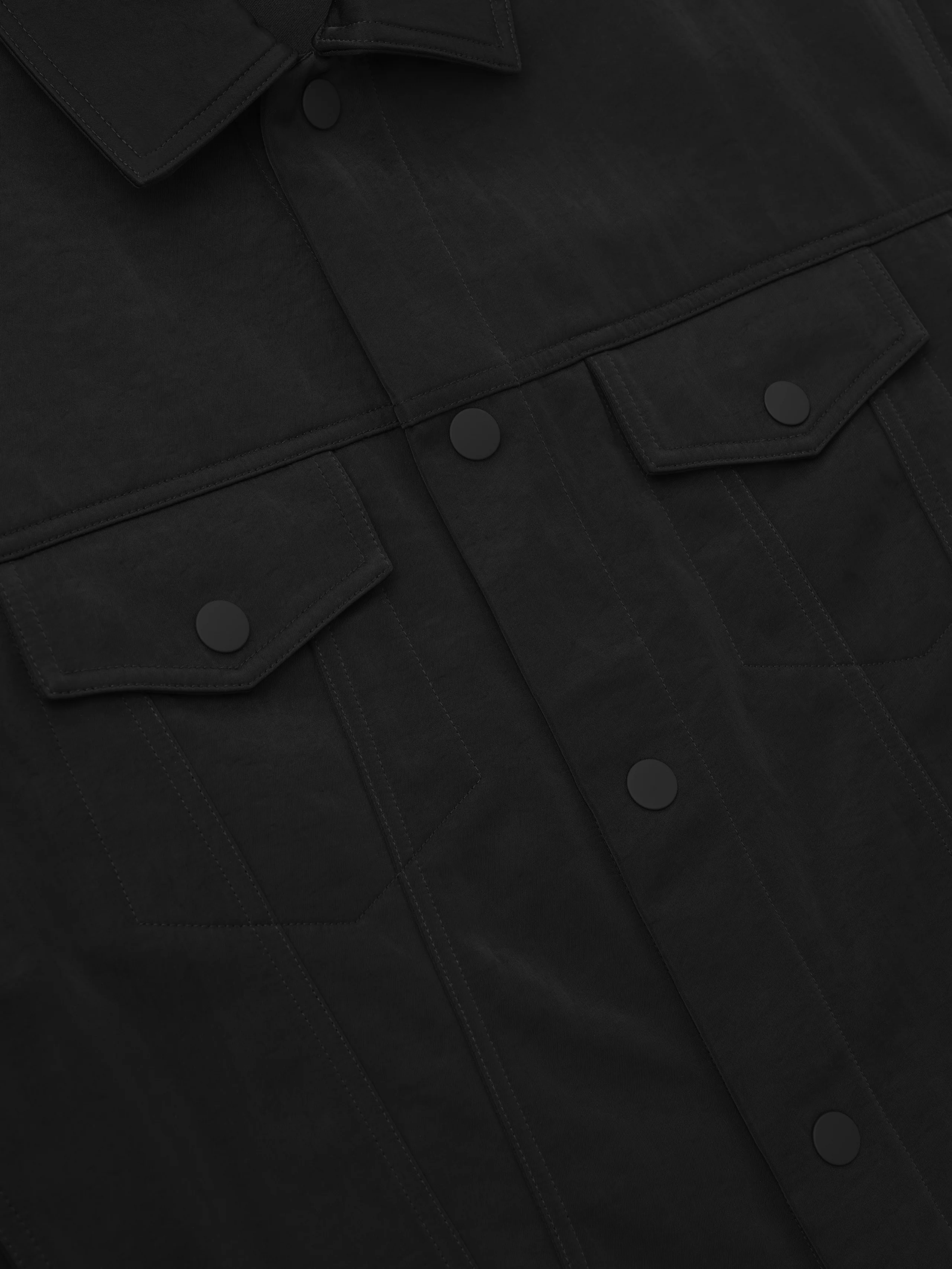Textured Nylon Trucker Jacket - Image 3