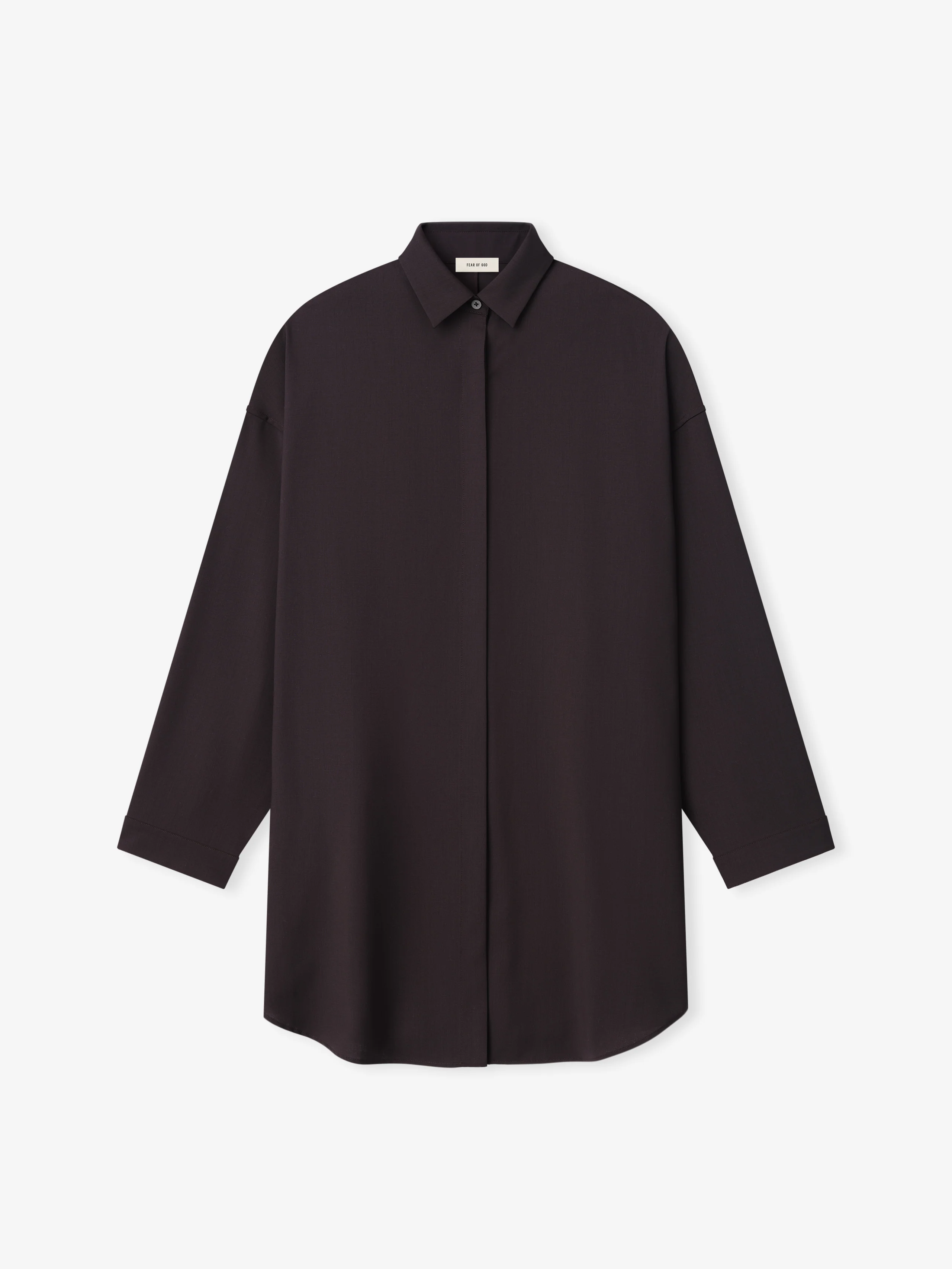 Womens Easy Care Wool Relaxed Shirt