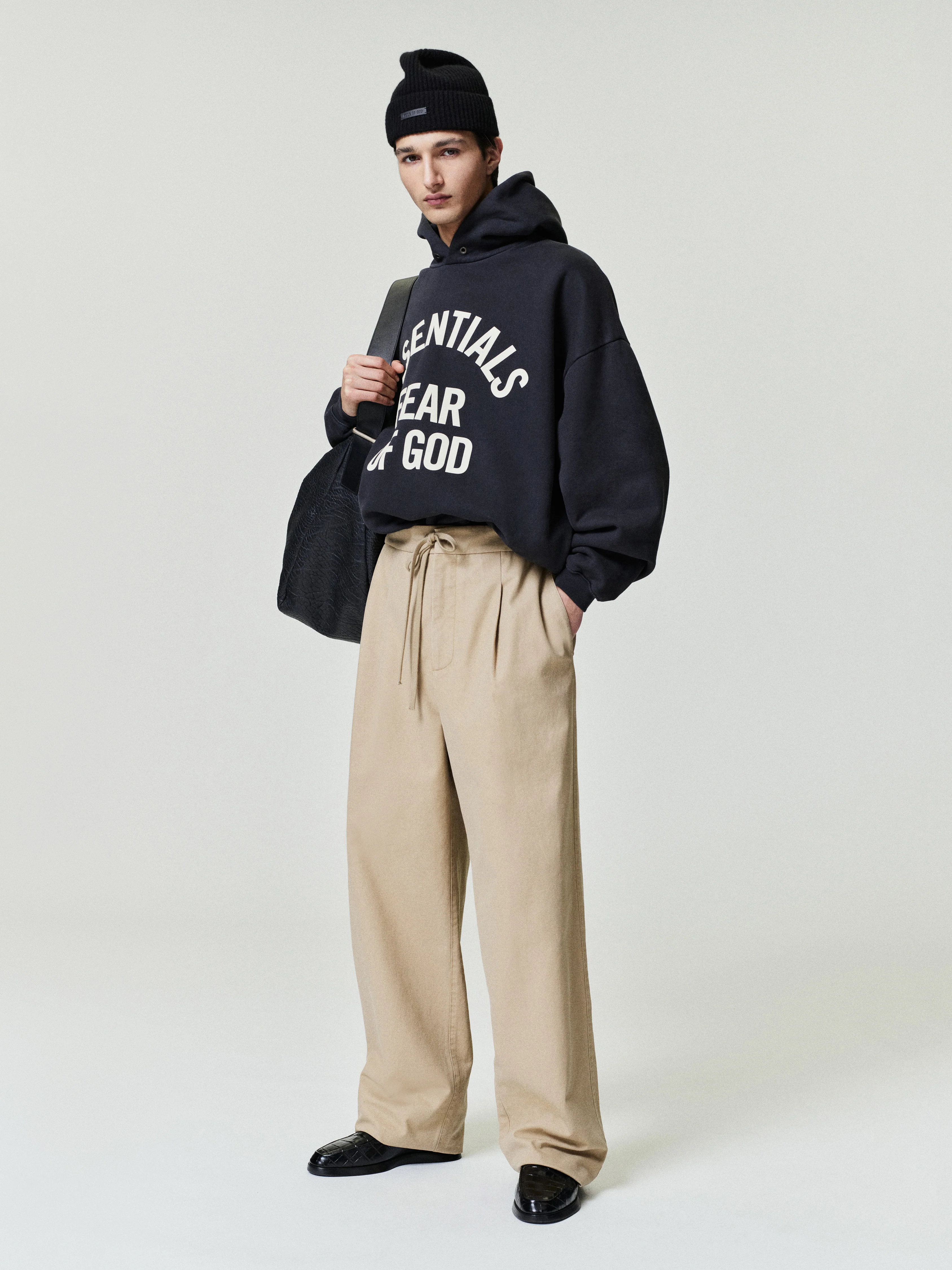 Cotton Canvas Pleat Front Pant